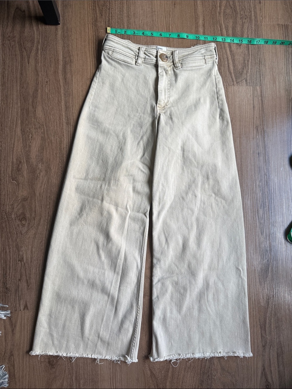 Maeve Cropped Wide Leg Tan Jean 26P